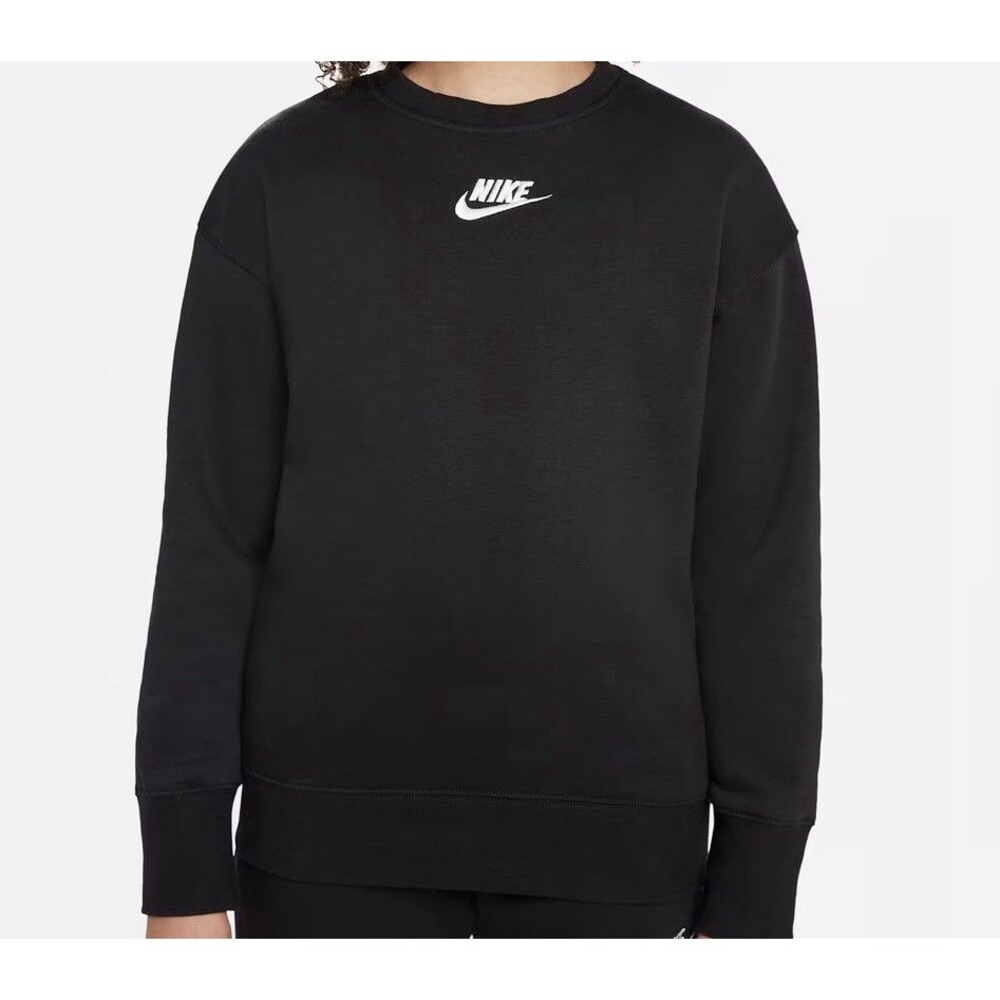 Nike Sportswear Club Fleece Kids Girls M Crewneck Sweatshirt DD7473 Black